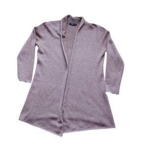 Lusso 100% Cashmere Duster Cardigan L Light Brown Soft Neat Gently Worn